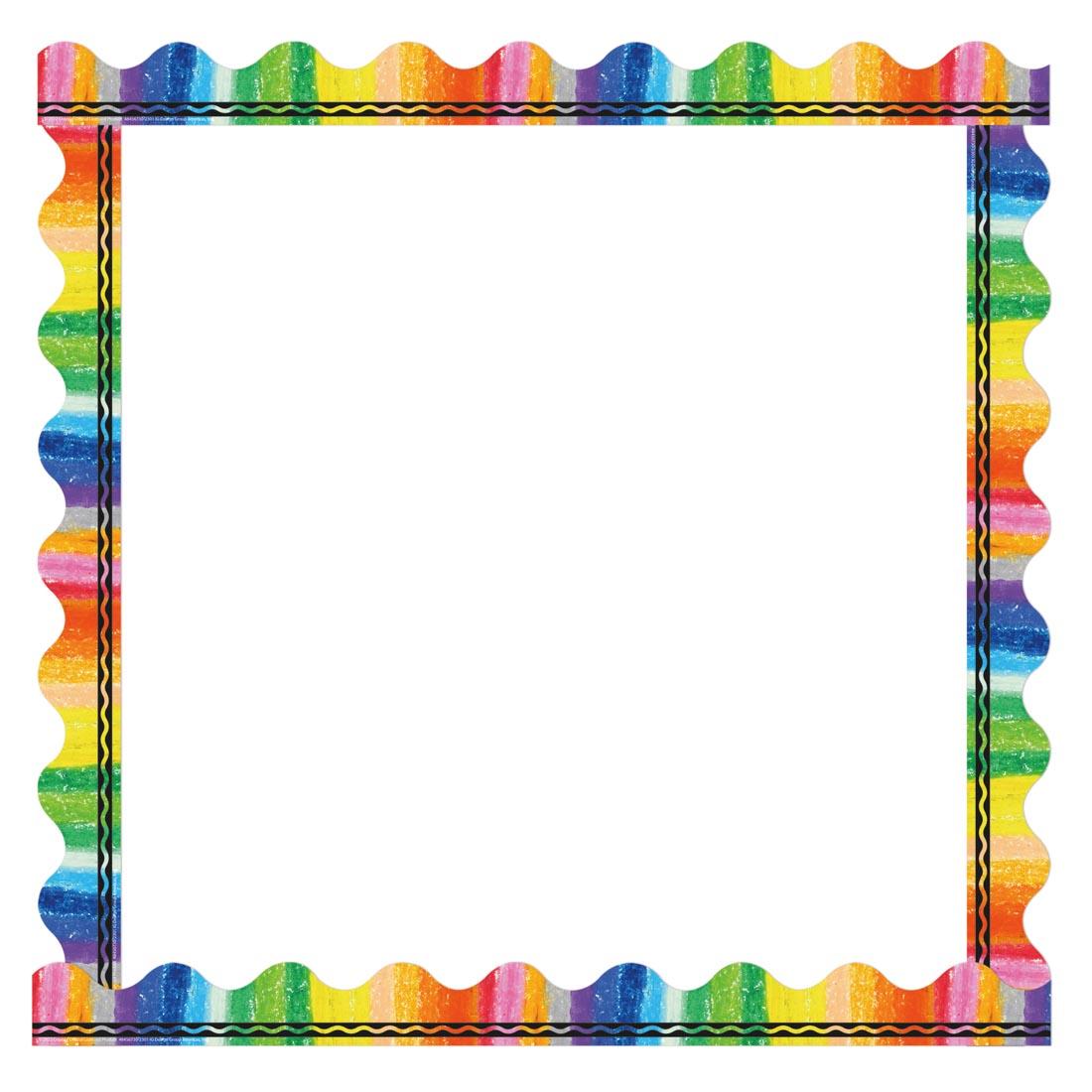 Rainbow Deco Trim From The Crayola Collection By Eureka bordering a white square