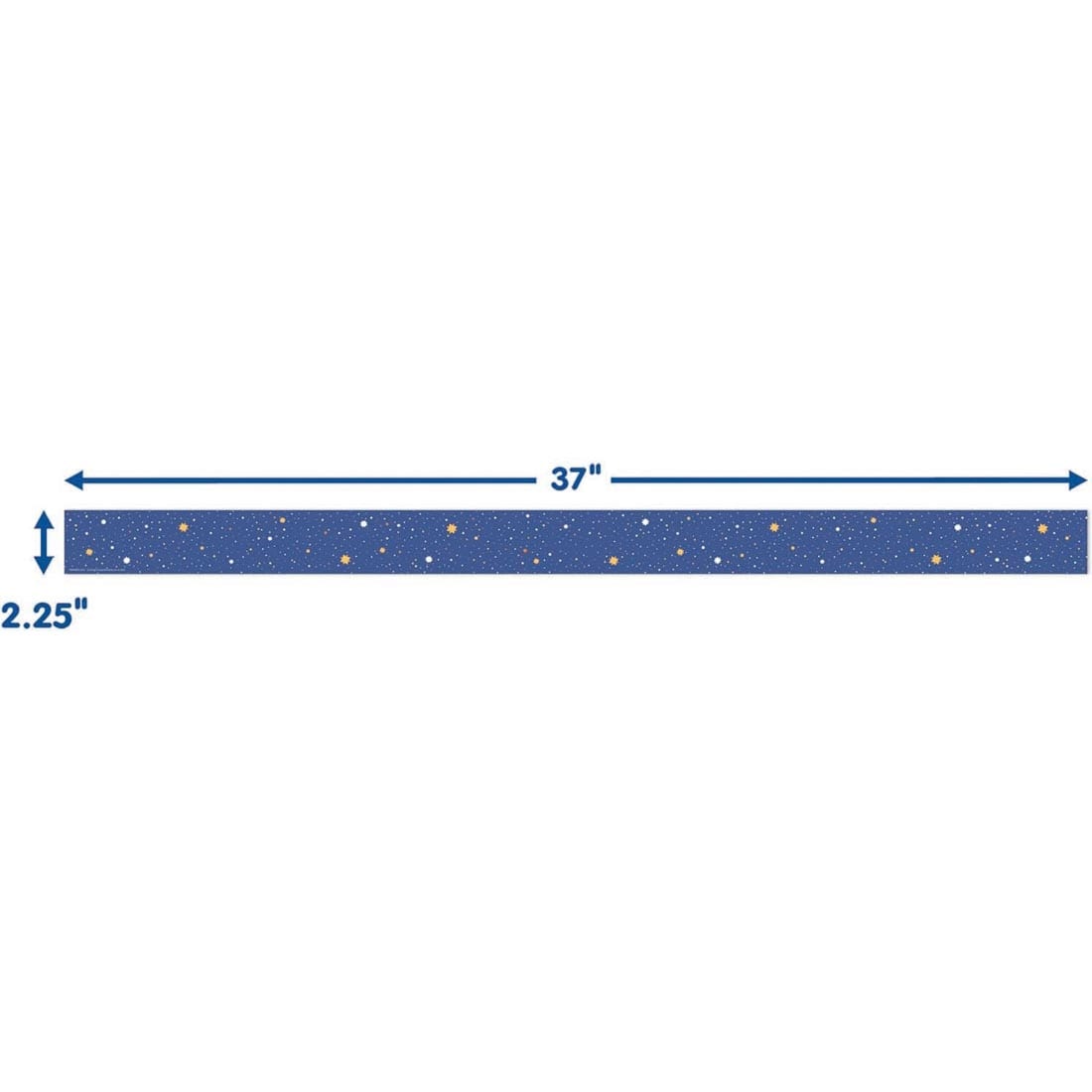 strip of Starry Night Deco Trim from the Once Upon A Dream collection by Eureka labeled with measurements
