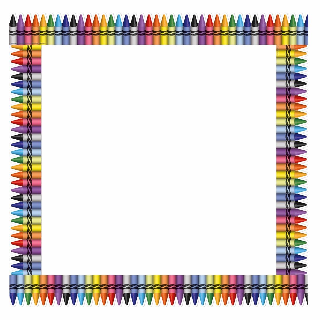 Crayons Extra-Wide Deco Trim From The Crayola Collection By Eureka bordering a white square