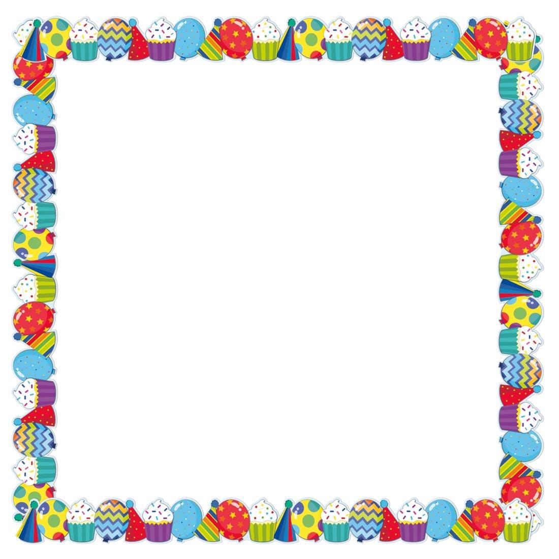 Celebrate Extra-Wide Deco Trim By Eureka bordering a white square