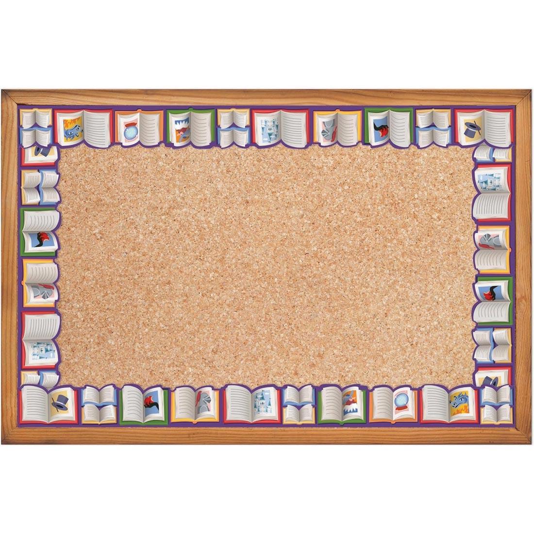 bulletin board bordered with Storybook Extra Wide Deco Trim from the Once Upon A Dream collection by Eureka
