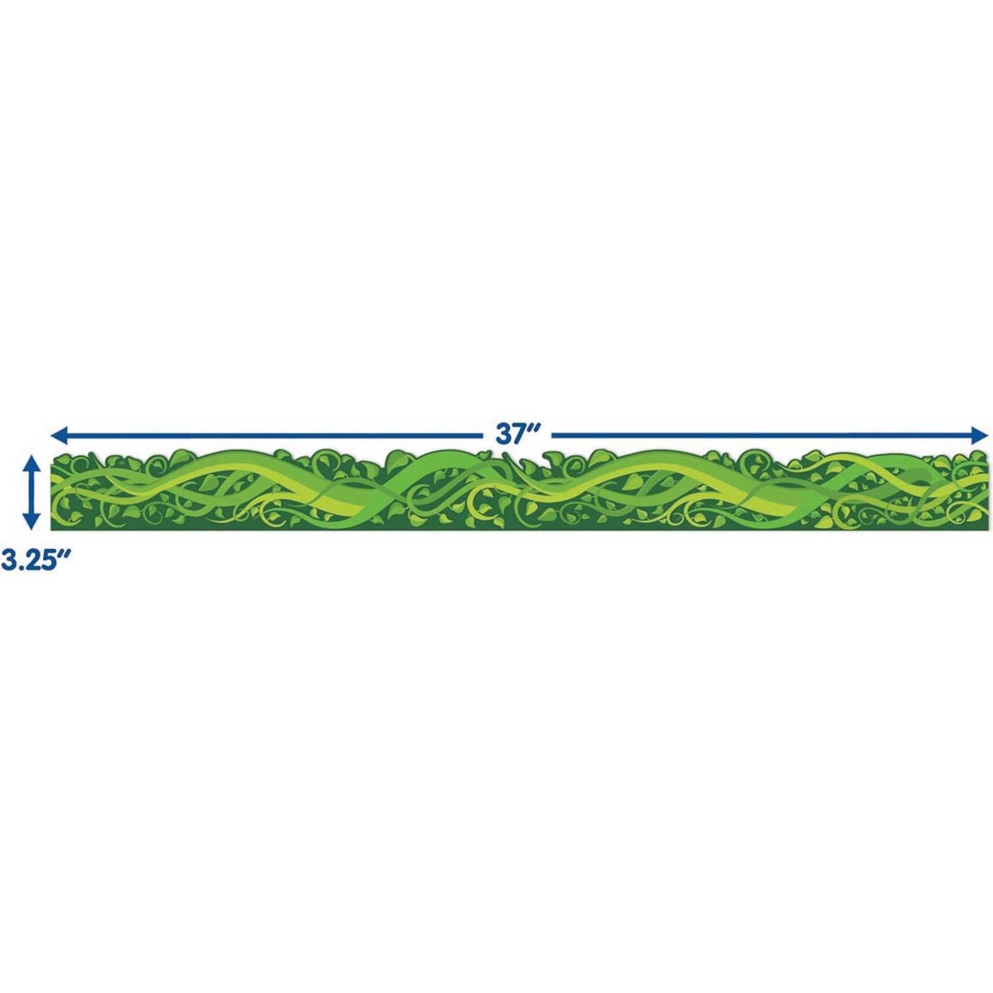 strip of Vines Extra Wide Deco Trim from the Once Upon A Dream collection by Eureka labeled with measurements