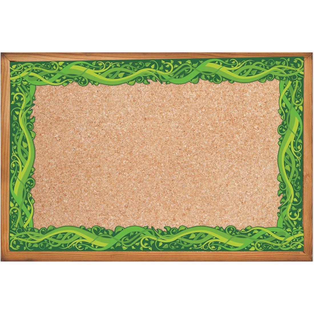 bulletin board bordered with Vines Extra Wide Deco Trim from the Once Upon A Dream collection by Eureka
