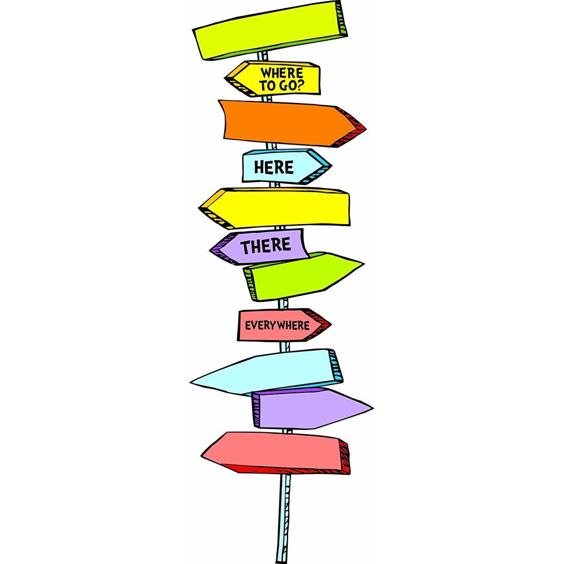 Dr. Seuss Directional Signs Mini Bulletin Board Set by Eureka