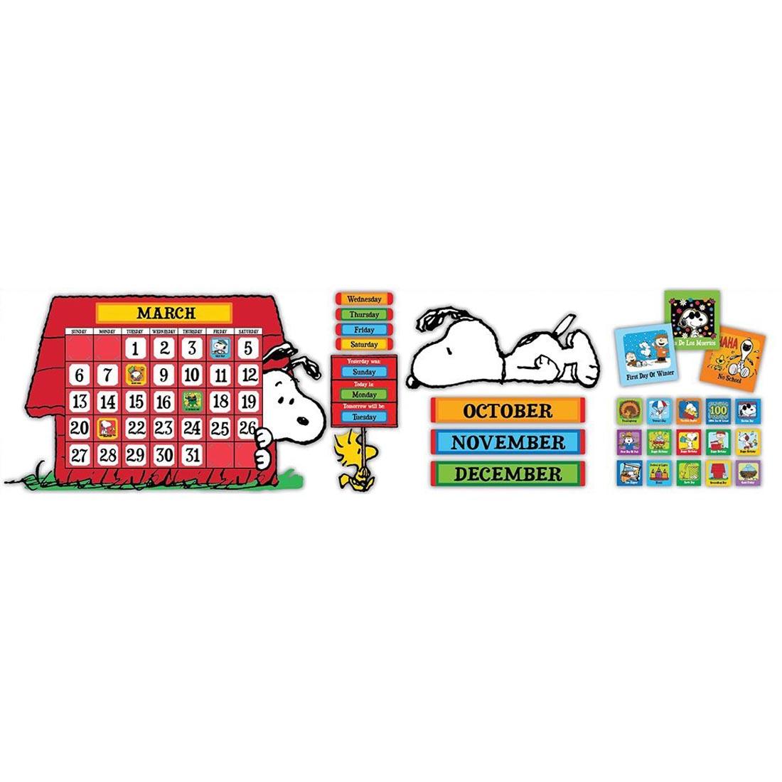 Peanuts Calendar Bulletin Board Set by Eureka