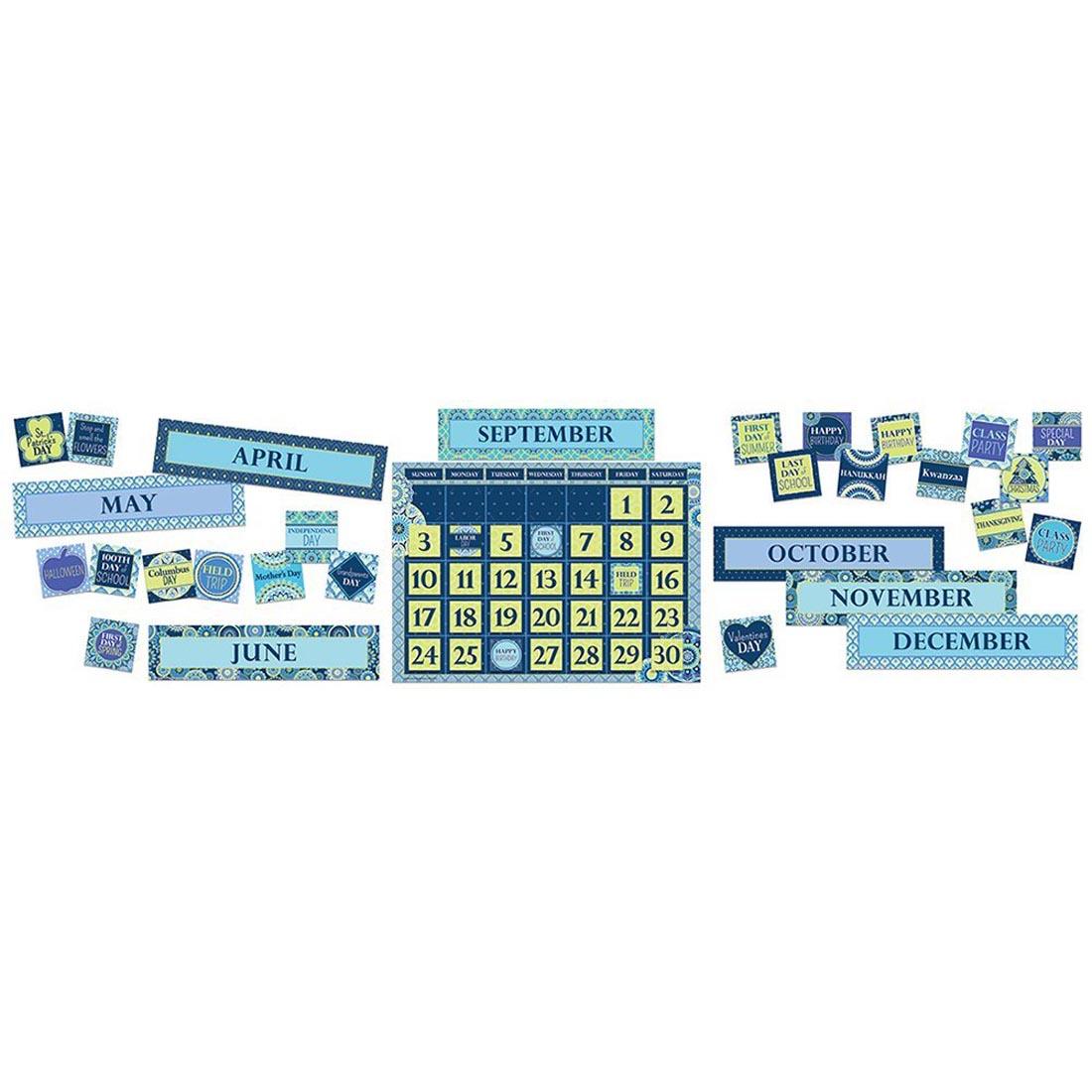Calendar Bulletin Board Set from the Blue Harmony collection by Eureka