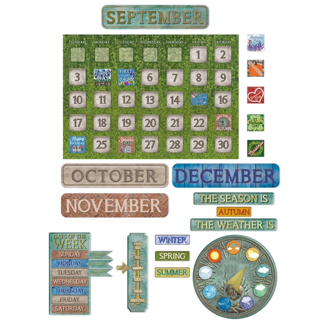 Curiosity Garden Calendar Bulletin Board Set By Eureka