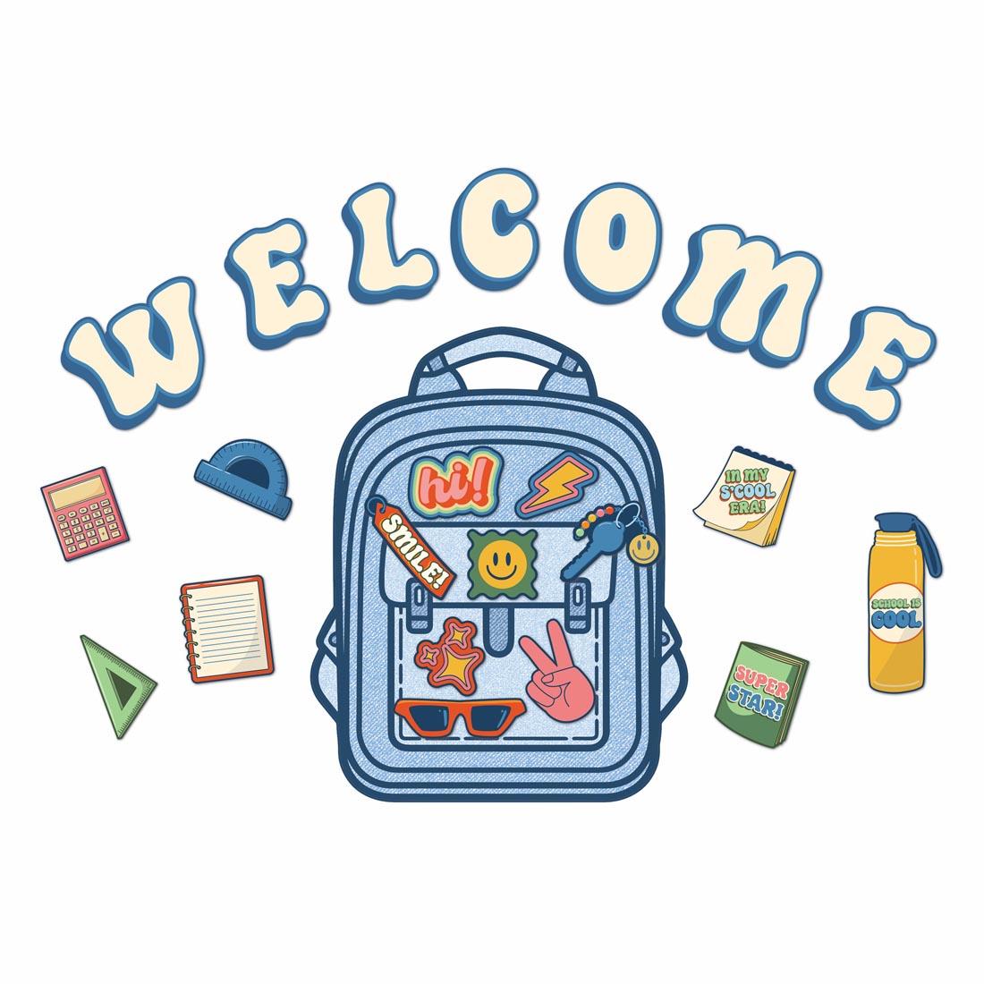 Welcome Bulletin Board Set from the S'Cool Era collection By Eureka