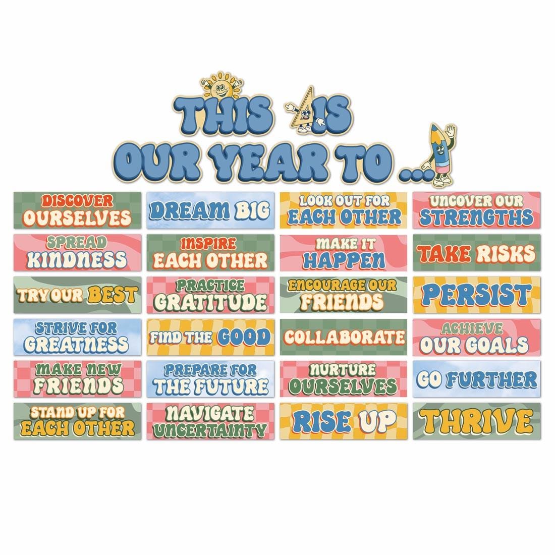 This Is Our Year Mini Bulletin Board Set from the S'Cool Era collection By Eureka