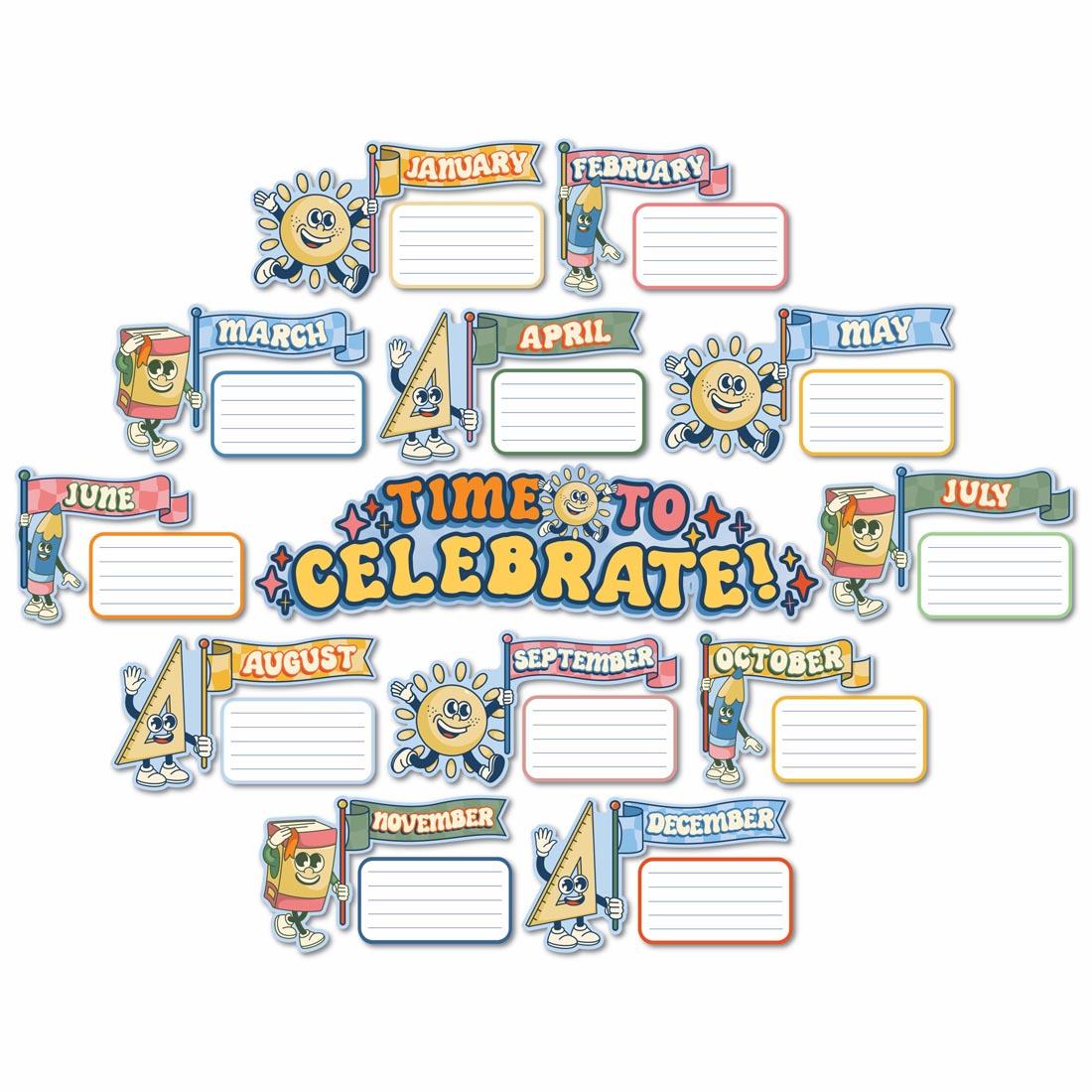 Celebratory Mini Bulletin Board Set from the S'Cool Era collection By Eureka