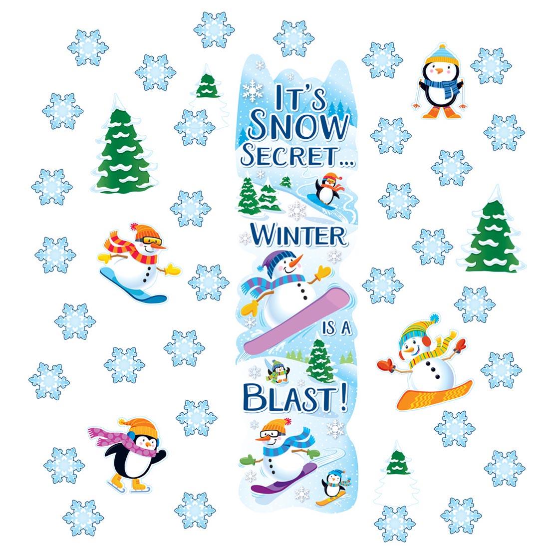 Winter All-In-One Door Decor Kit by Eureka says It's Snow Secret...Winter is a Blast!