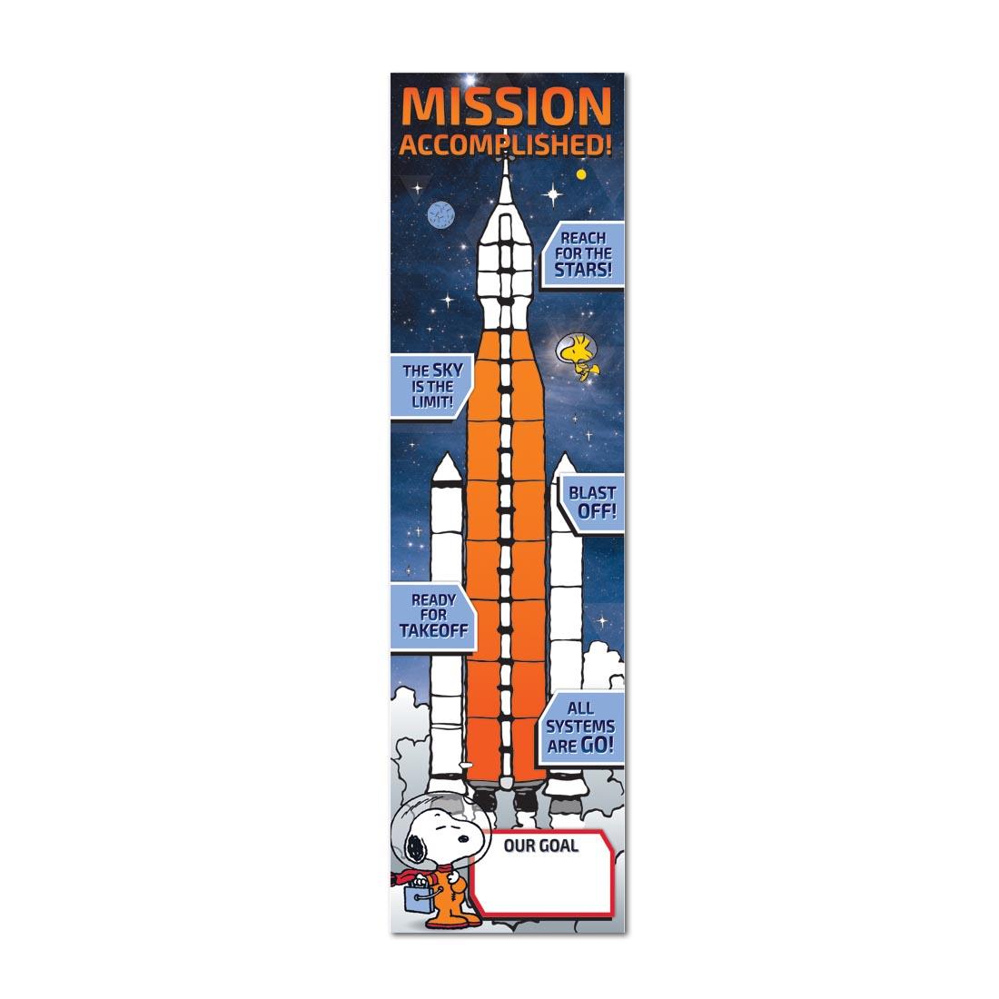 Peanuts NASA Mission Accomplished Vertical Goal Setting Banner by Eureka