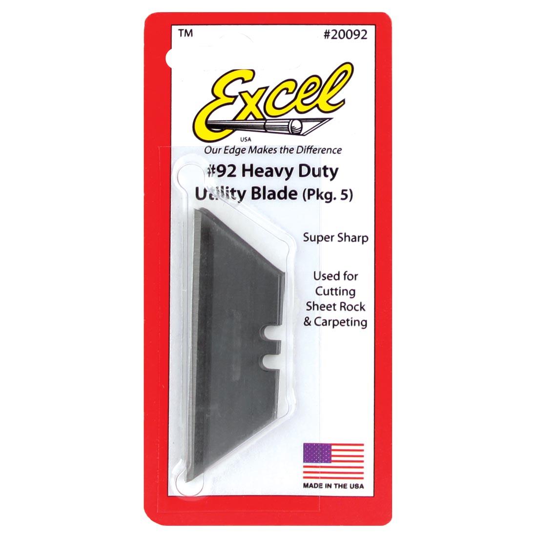 Excel Utility Knife Blade Refills 5-Count Package