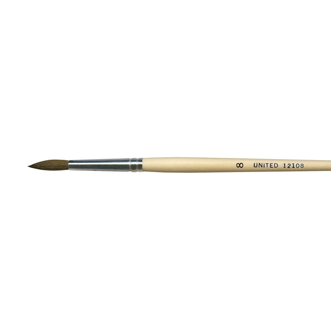 United Economy Synthetic Camel Hair Watercolor Brush Round Size 8