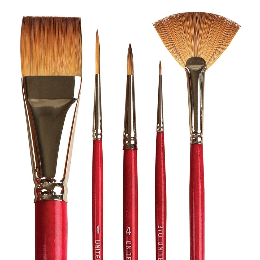 United #1727 Synthetic Sable Starter Brush Set of Five