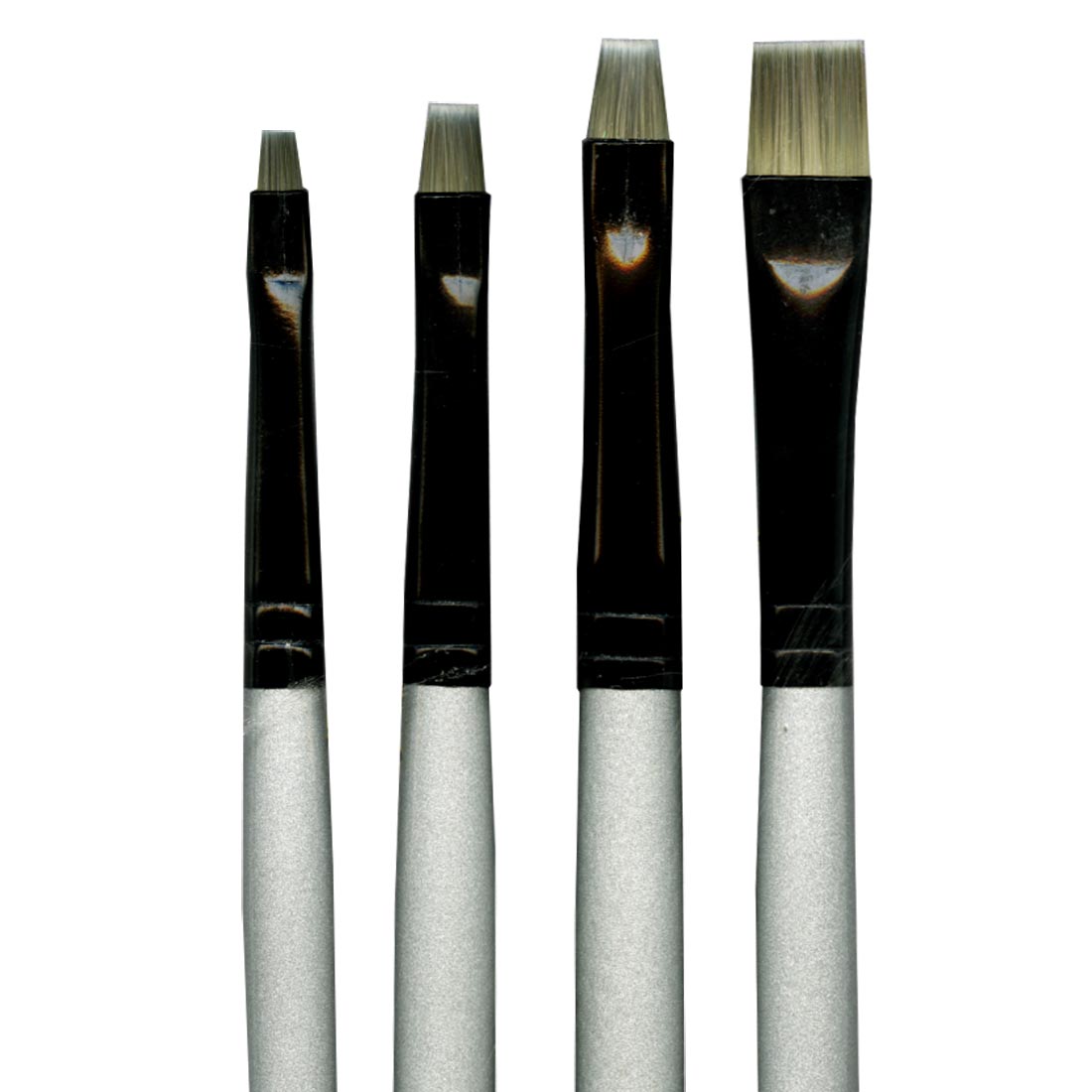 Dynasty Black Silver Short Handle Shader Brush Set of Four
