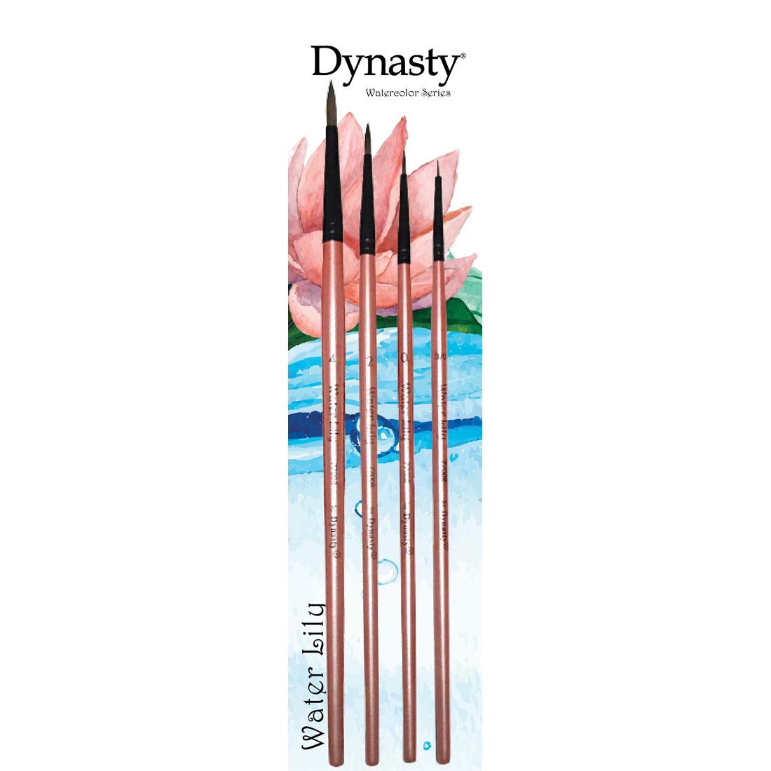Dynasty Water Lily 4-Count Round Brush Set