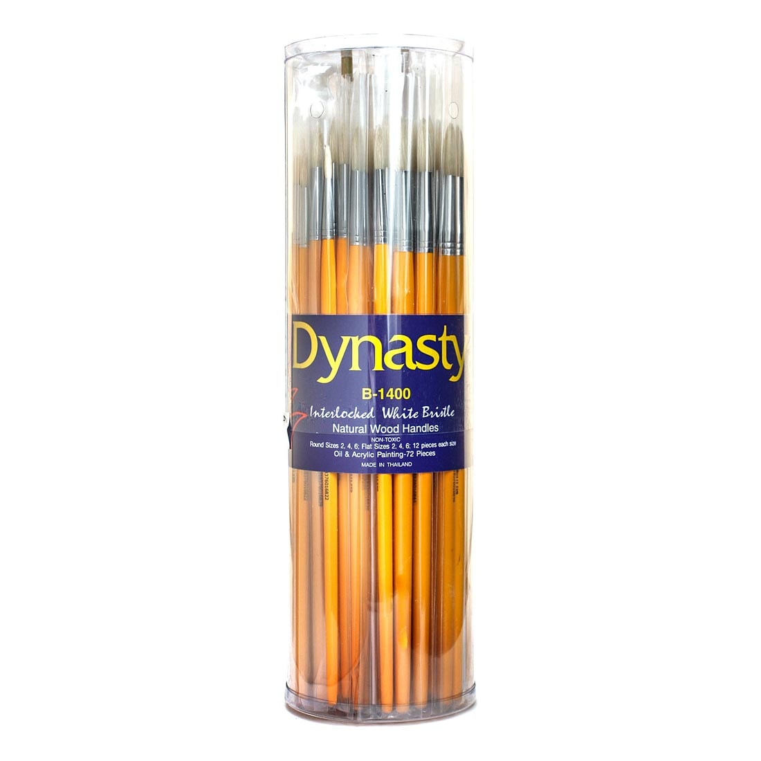 Dynasty White Bristle Brush Assortment in a Tub