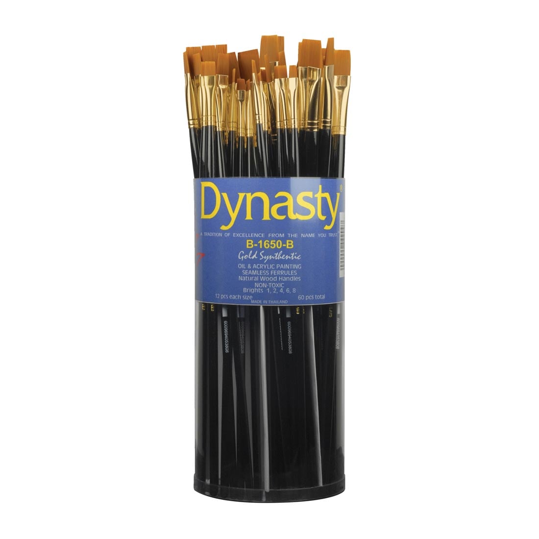 Dynasty Gold Synthetic Bright Brush Assortment in a Tub