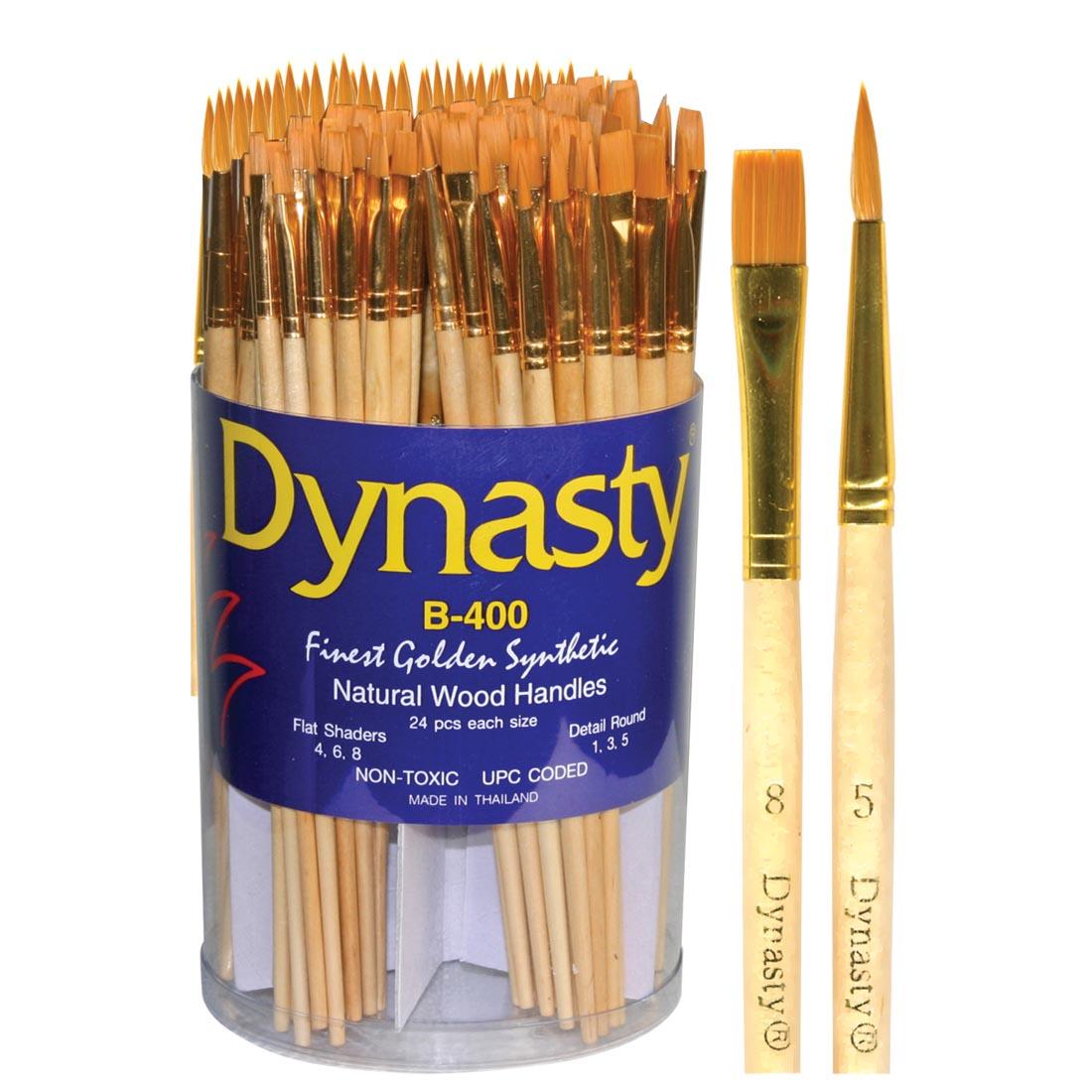 Dynasty Finest Golden Synthetic Brush Set in a Tub