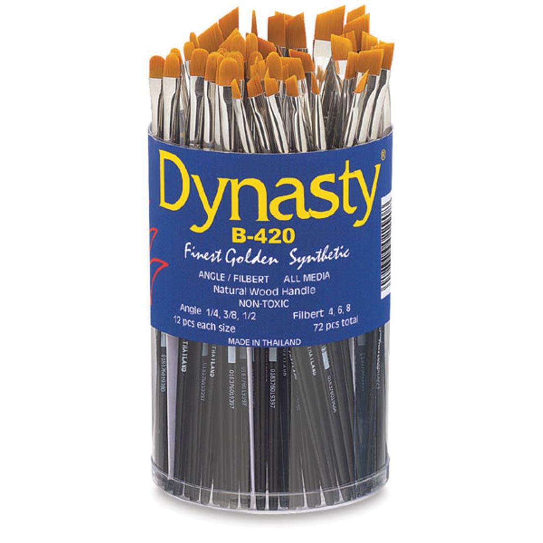 Dynasty Finest Golden Synthetic Brush Assortment