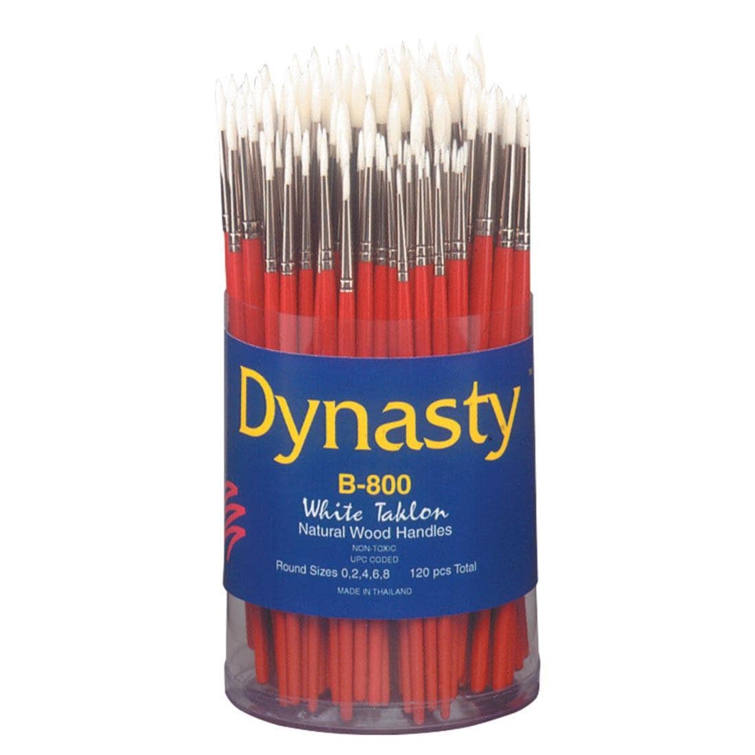 Dynasty White Taklon Round Brush Assortment in a Tub