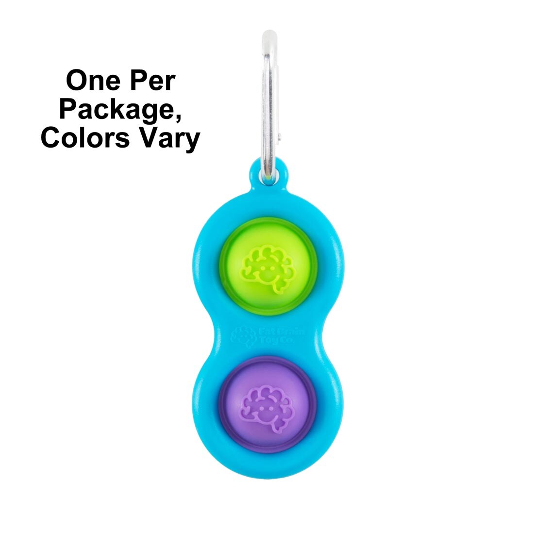 Colorful Simpl Dimpl with the text One Per Package, Colors Vary