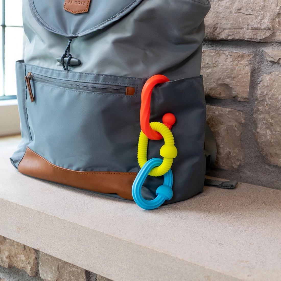 Plip Grips attached to a bag