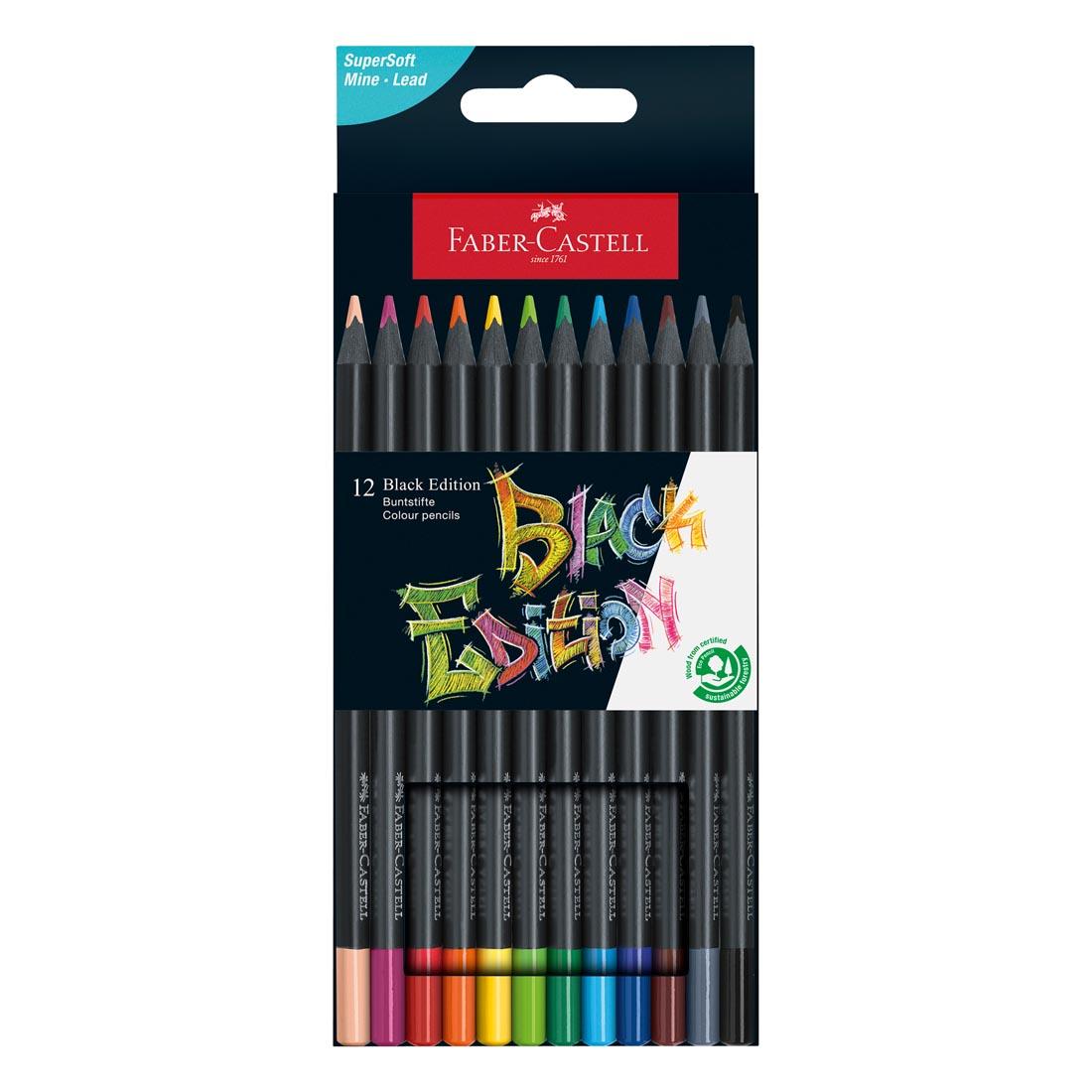 Faber-Castell Black Edition Colored Pencils 12-Color Set