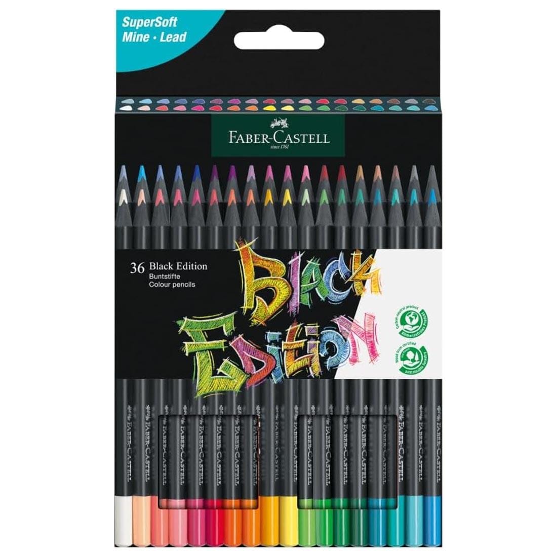 Faber-Castell Black Edition Colored Pencils 36-Color Set
