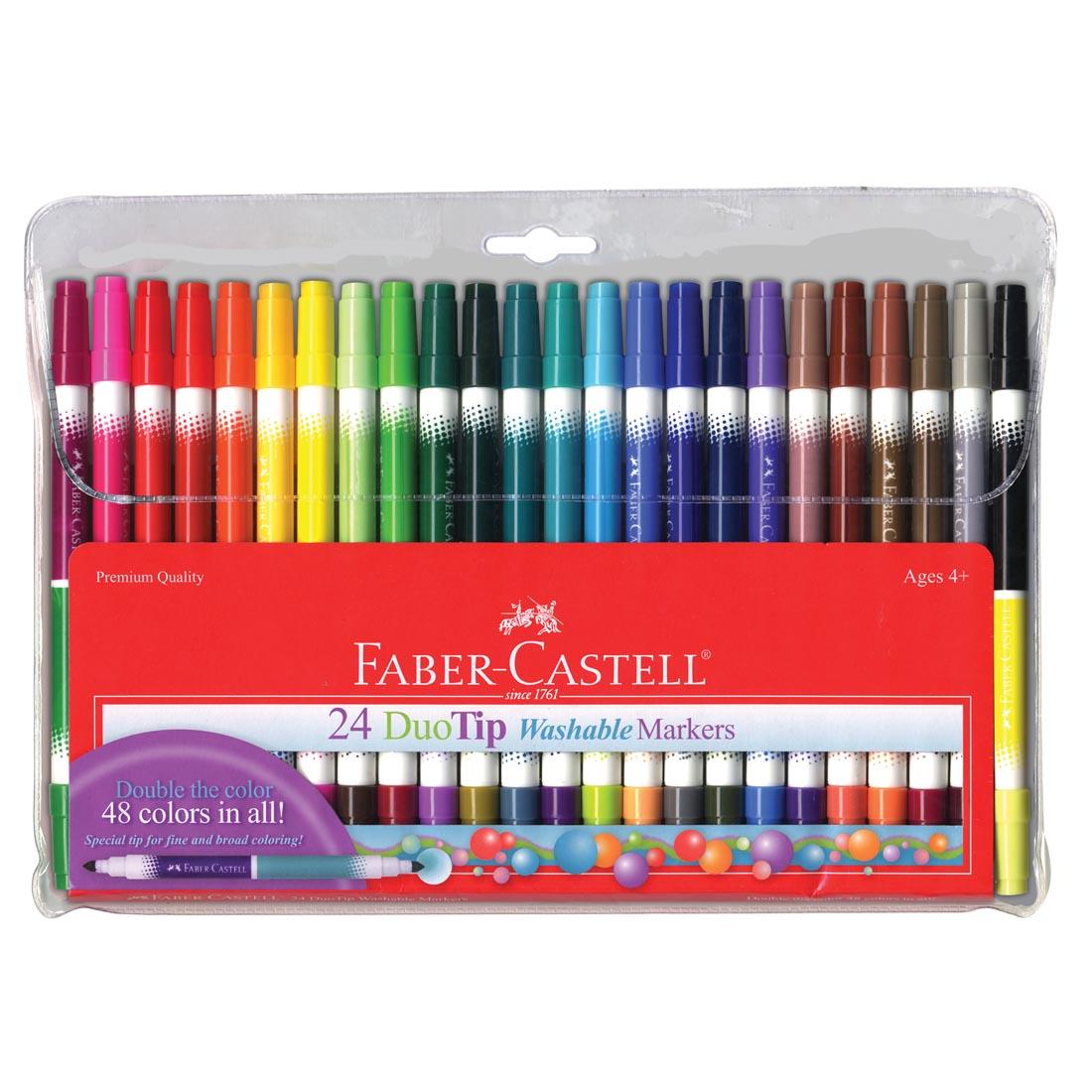 Faber-Castell DuoTip Washable Markers 24-Count Set