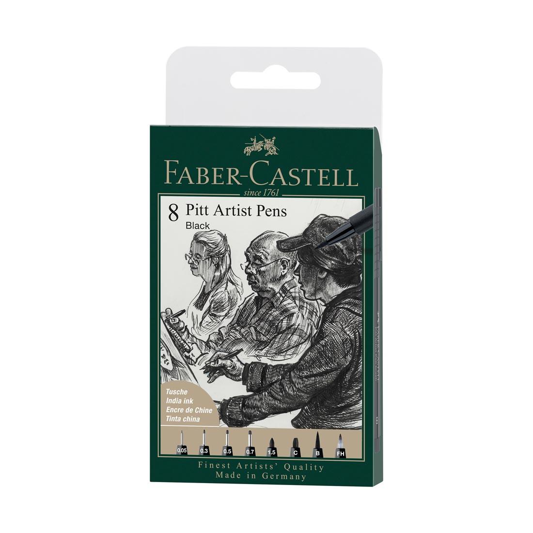 Faber-Castell PITT Artist Pen 8-Piece Black Set