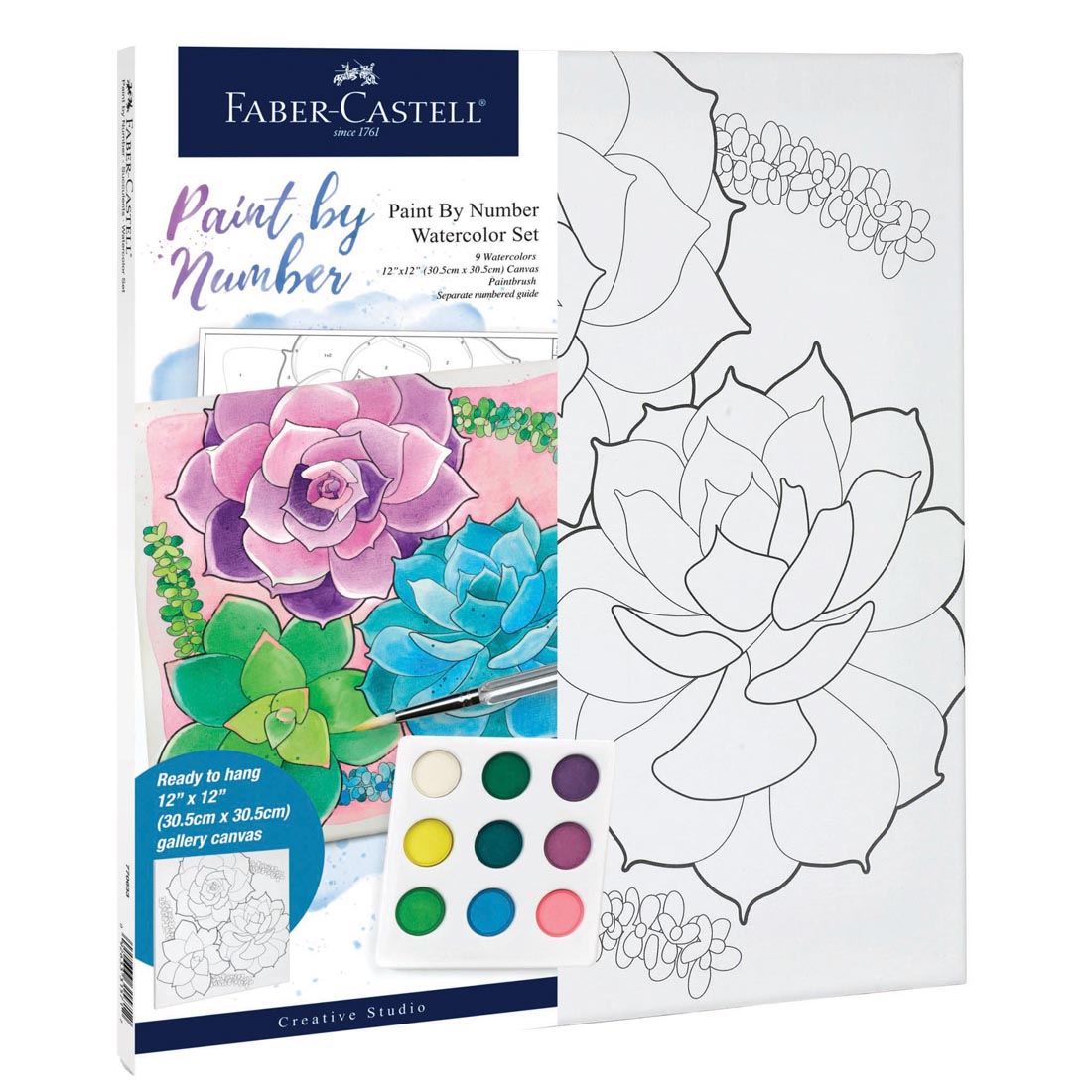 Faber-Castell Succulents Paint By Number Watercolor Set