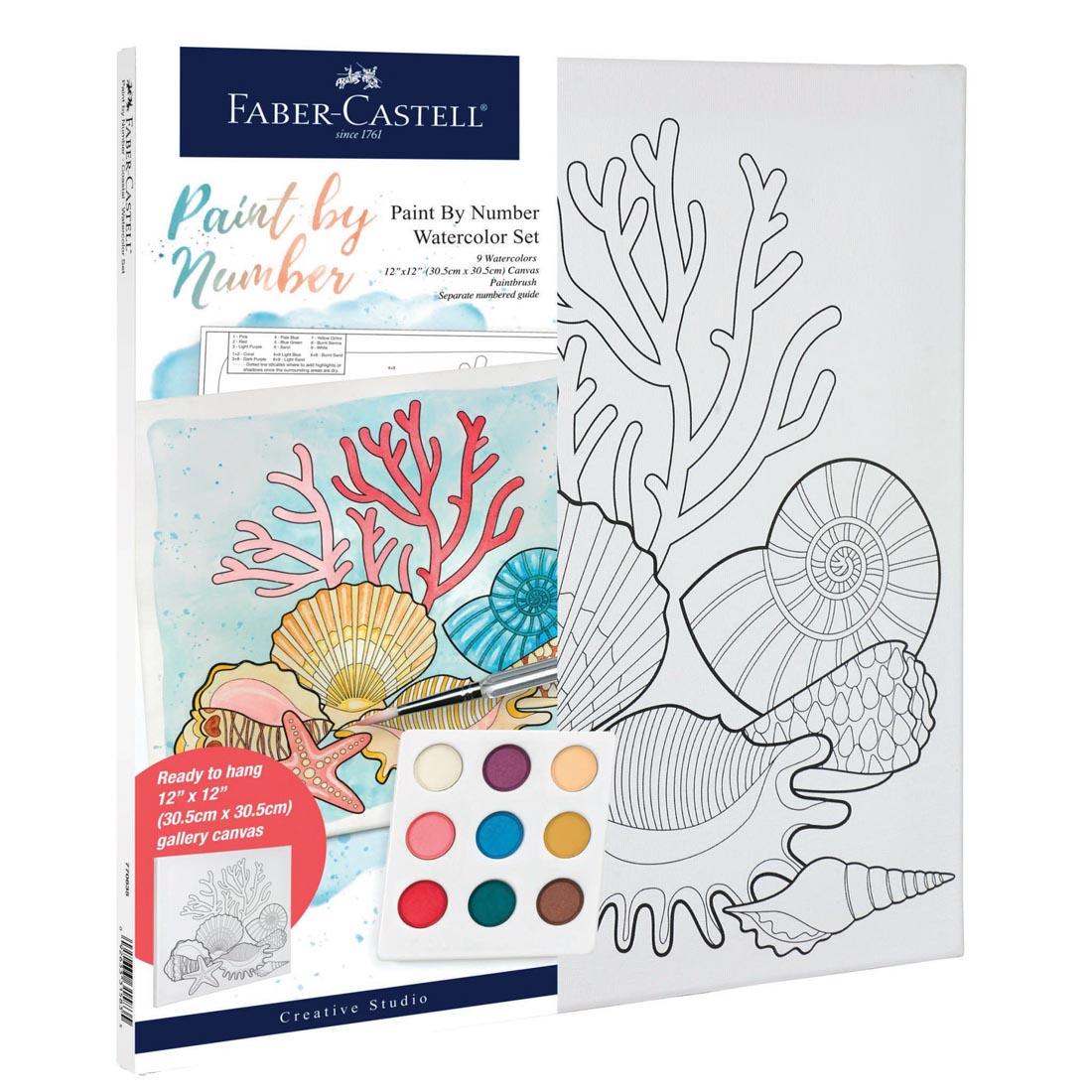 Faber-Castell Coastal Paint By Number Watercolor Set