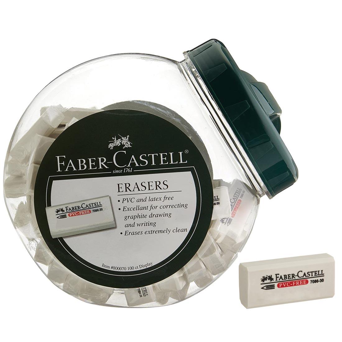 Tub of 100 Faber-Castell Small Vinyl Erasers