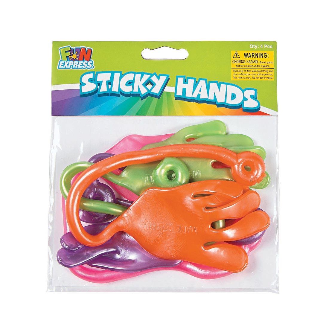 package of Jumbo Sticky Hands By Fun Express