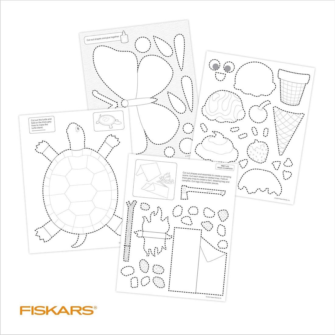 sample projects from Fiskars Cut & Create Activity Book and Scissors Set for Ages 8+