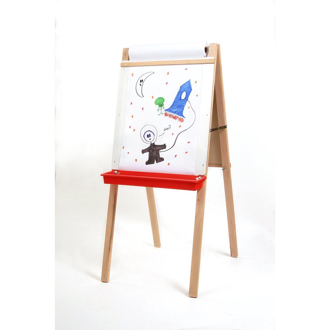 Crestline Child's Deluxe Double Easel with a drawing of outer space on it