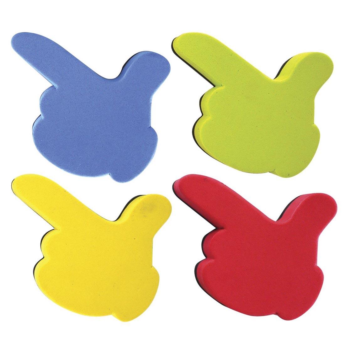 Call-Out Magnetic Whiteboard Erasers look like a fist with a finger pointing