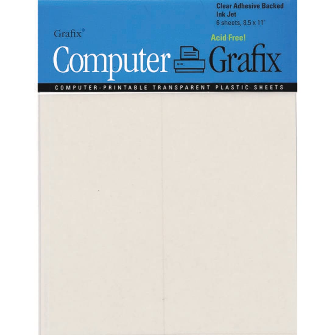 Grafix Clear Adhesive Backed Ink Jet Computer-Printable Transparent Plastic Sheets