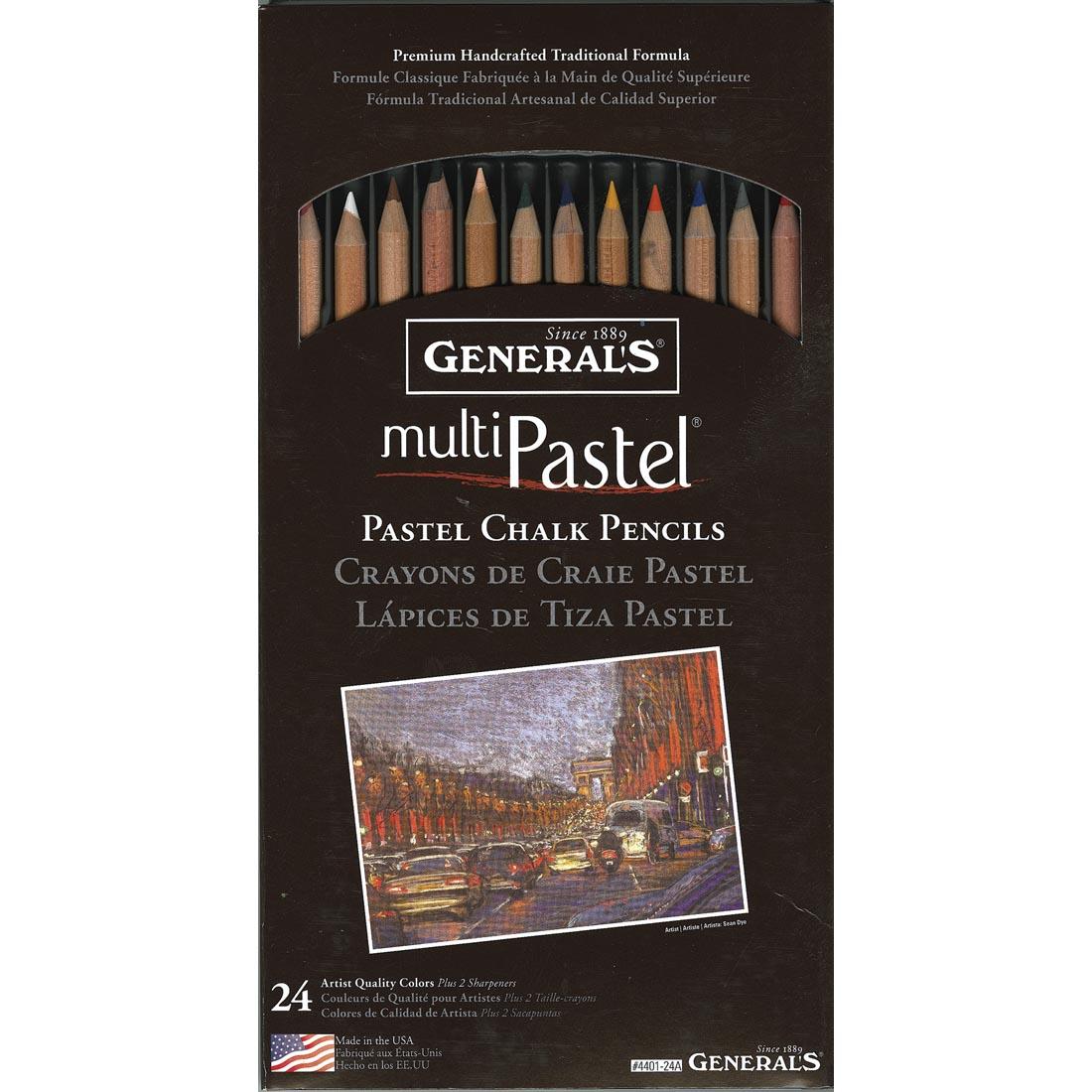 General's MultiPastel Pastel Chalk Pencils 24-Color Set