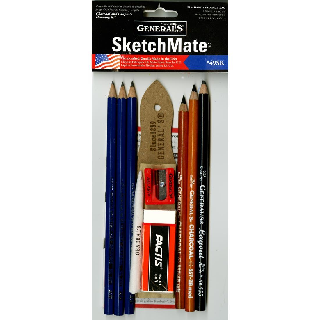 General's SketchMate Charcoal & Graphite Drawing Kit