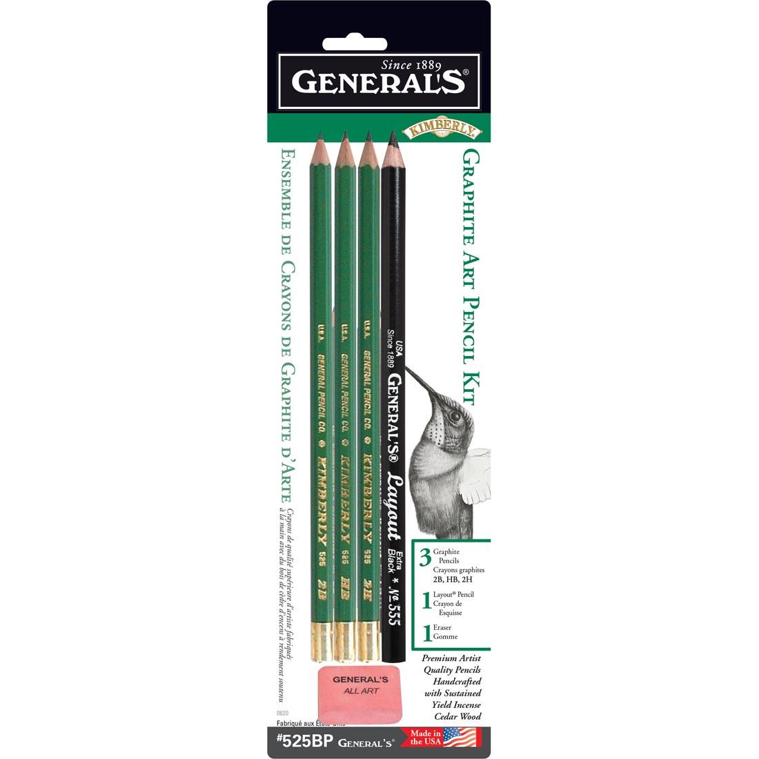 General's Kimberly Graphite Art Pencil 5-Piece Kit