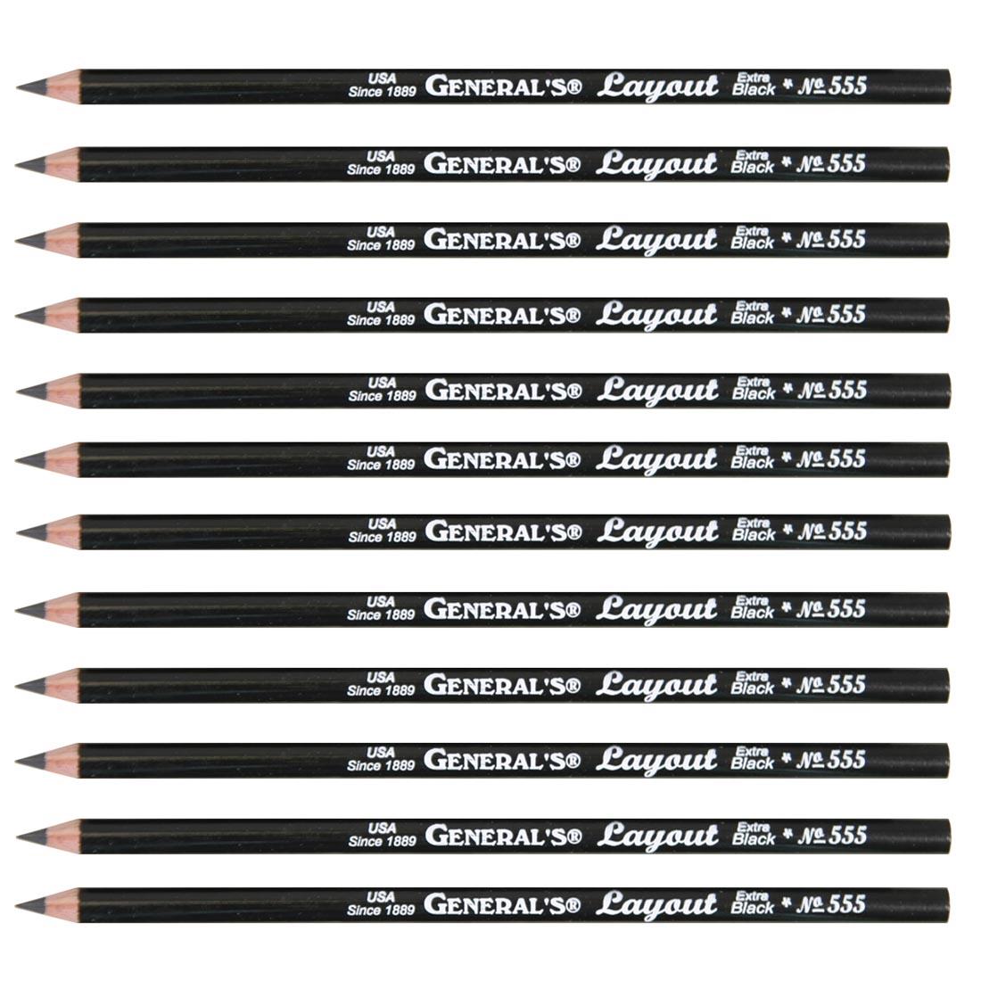 12 General's Layout Extra Black Pencils