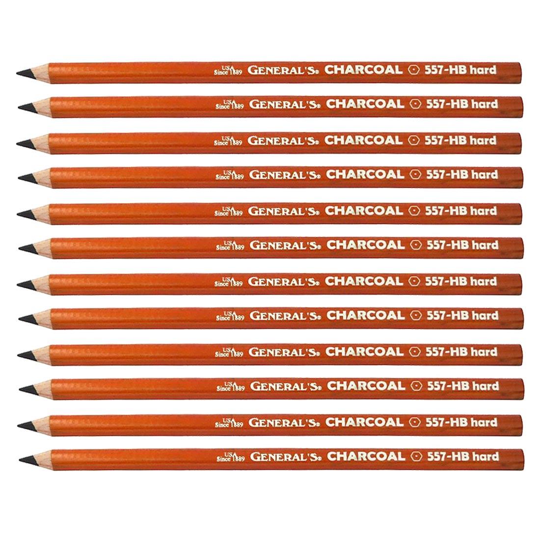 12 General's Charcoal Pencils HB