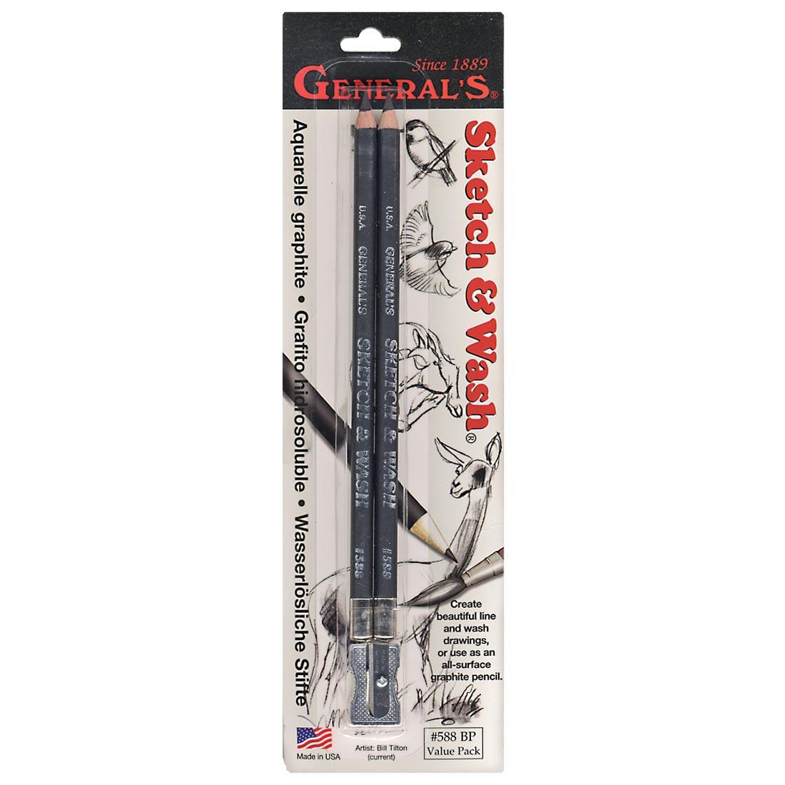 General's Sketch & Wash Pencils 2-Count Package