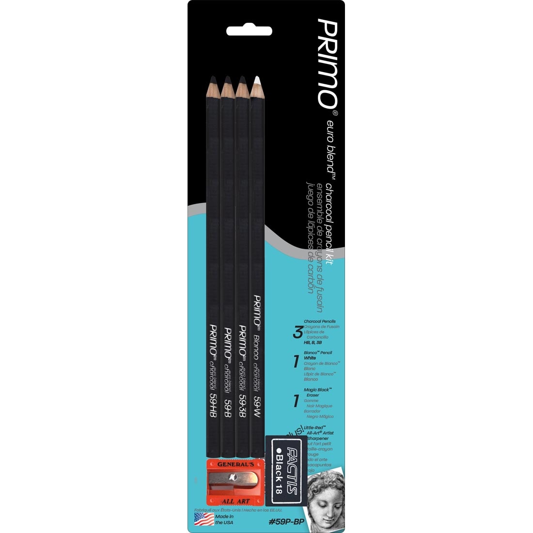 PRIMO Euro Blend Charcoal Pencil Set