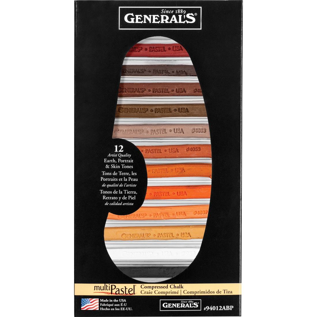 General's MultiPastel Compressed Chalk 12-Count Assorted Set