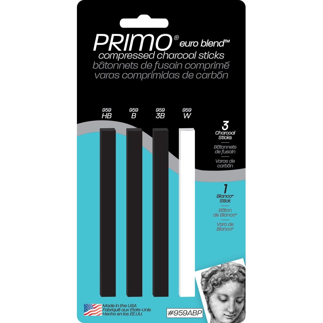 PRIMO Euro Blend Compressed Charcoal Sticks