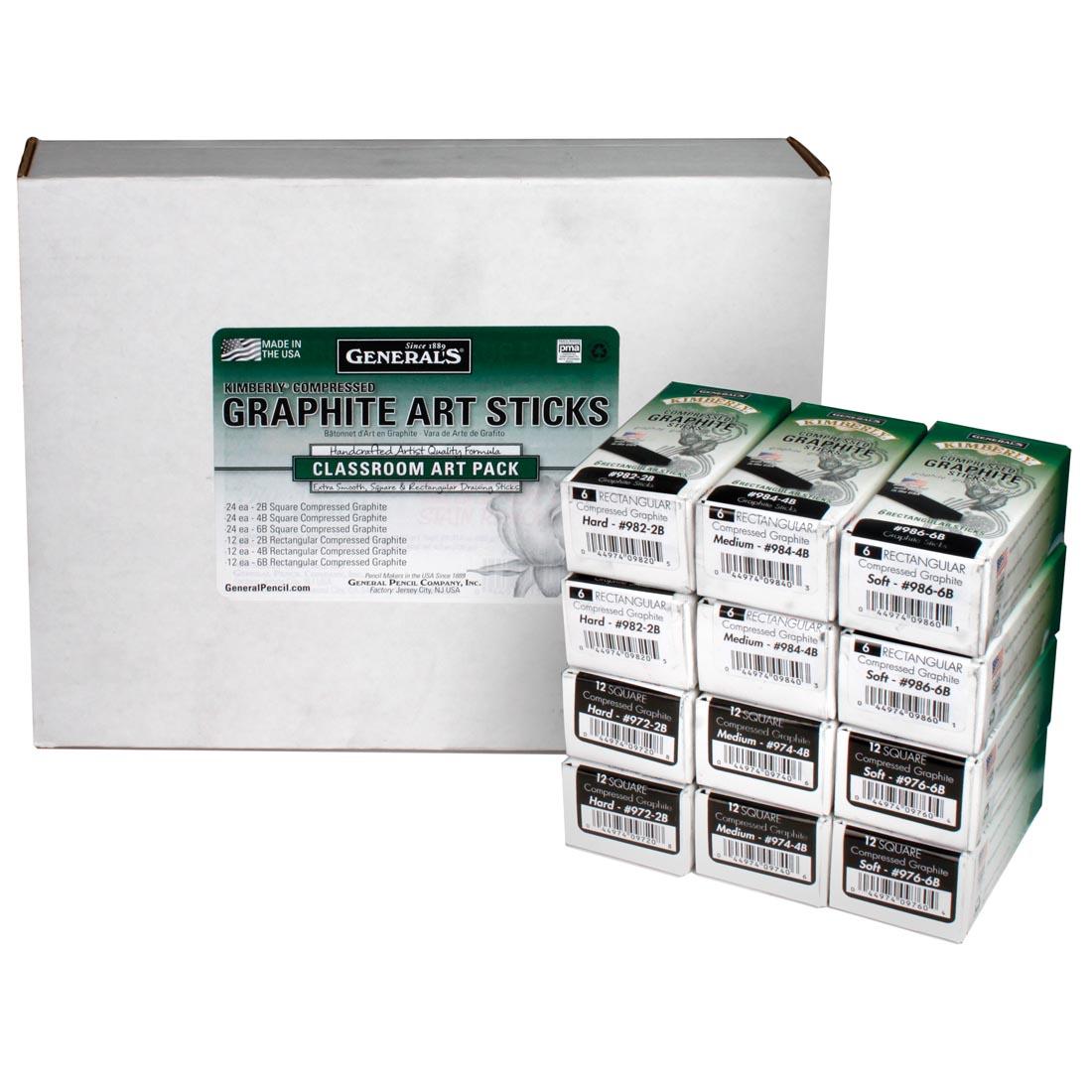 General's Kimberly Compressed Graphite Sticks Classroom Art Pack